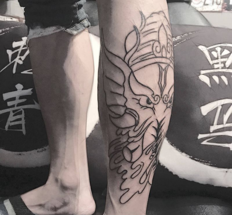 象神未完成纹身图片