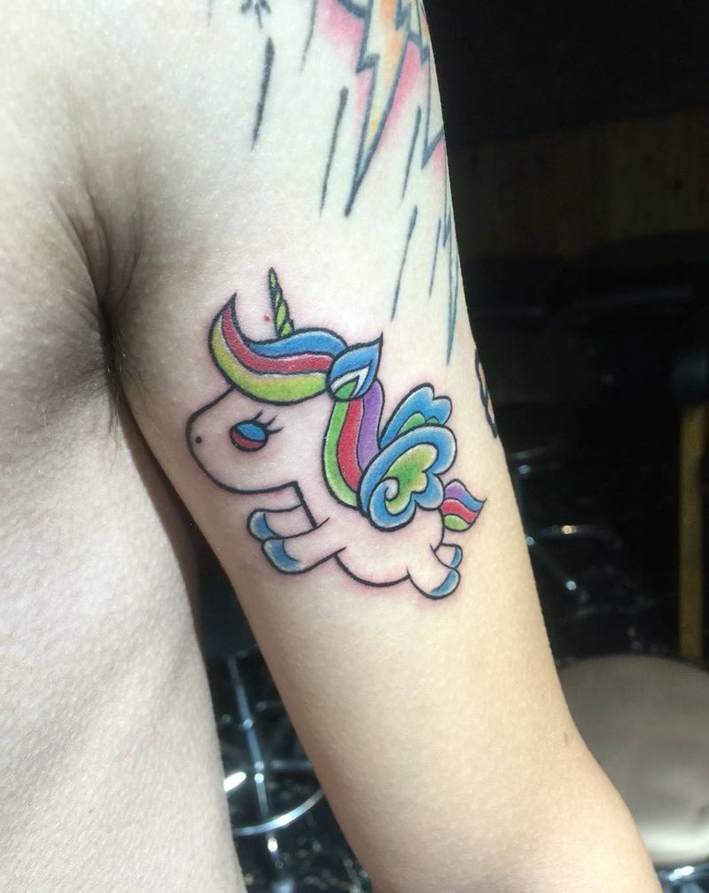 卡通独角兽纹身图片
