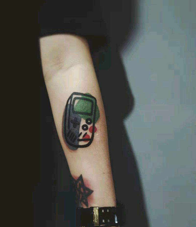 游戏机 小可爱纹身图片_手臂纹身图案