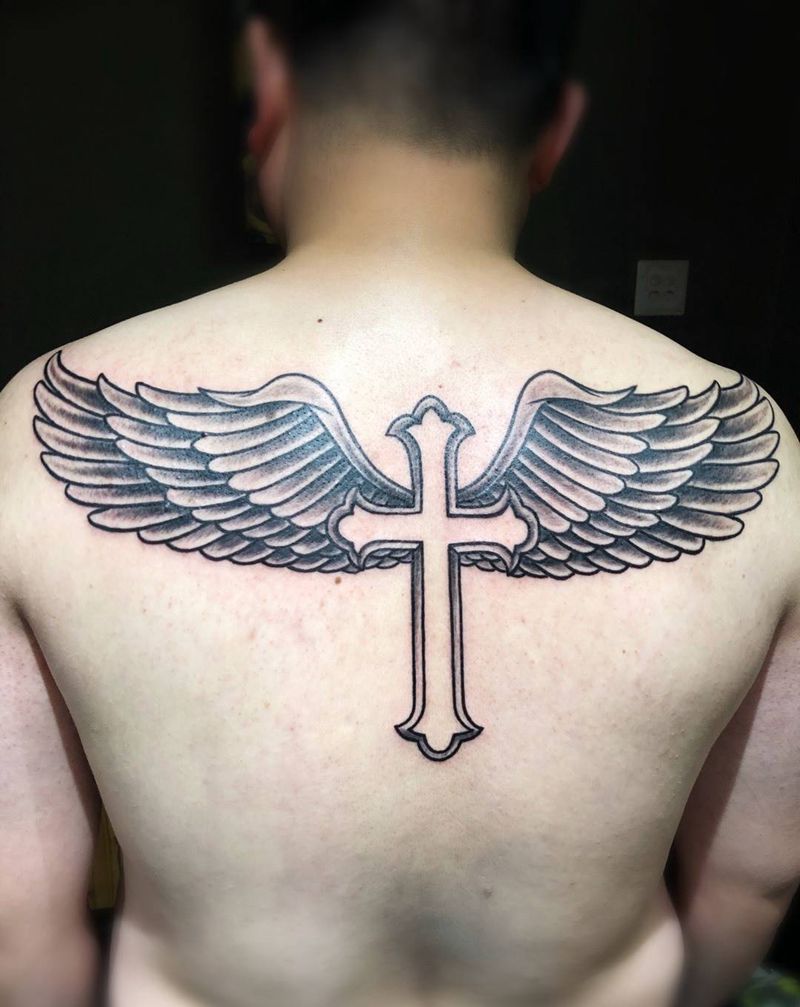 后背翅膀纹身纹身图片