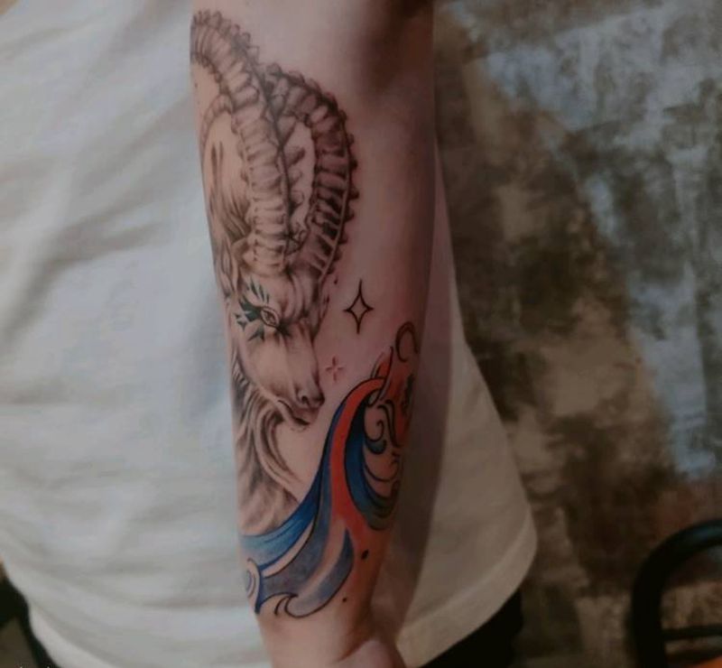 白羊座水瓶座天蝎座纹身图片_手臂纹身图案