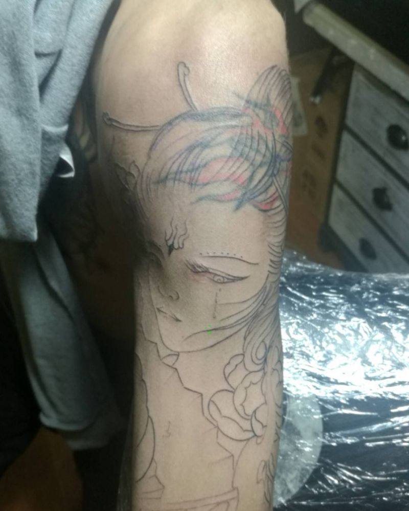 遮盖，大臂传统图纹身图片