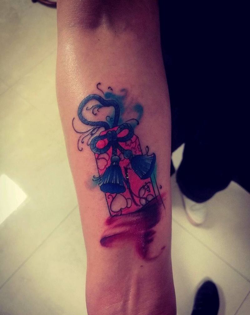 水彩  平安福纹身图片