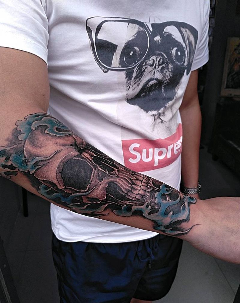 (骷髅)遮盖  小图纹身图片