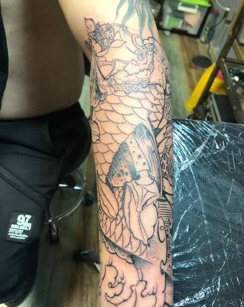 接花臂纹身图片