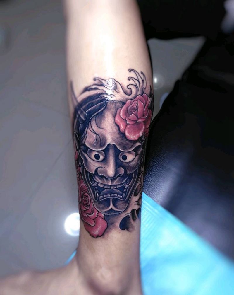 小腿  般若纹身图片