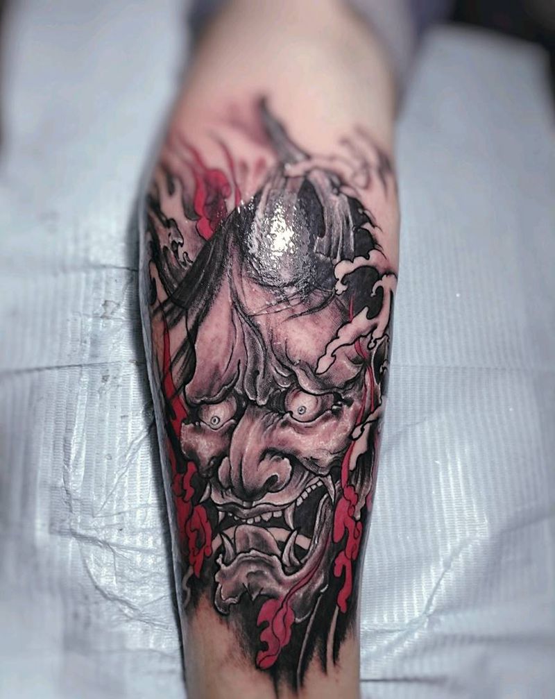 小腿般若纹身图片