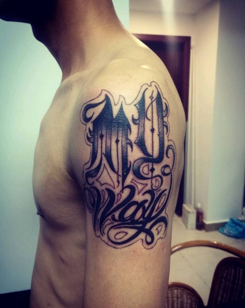 花体英文纹身图片