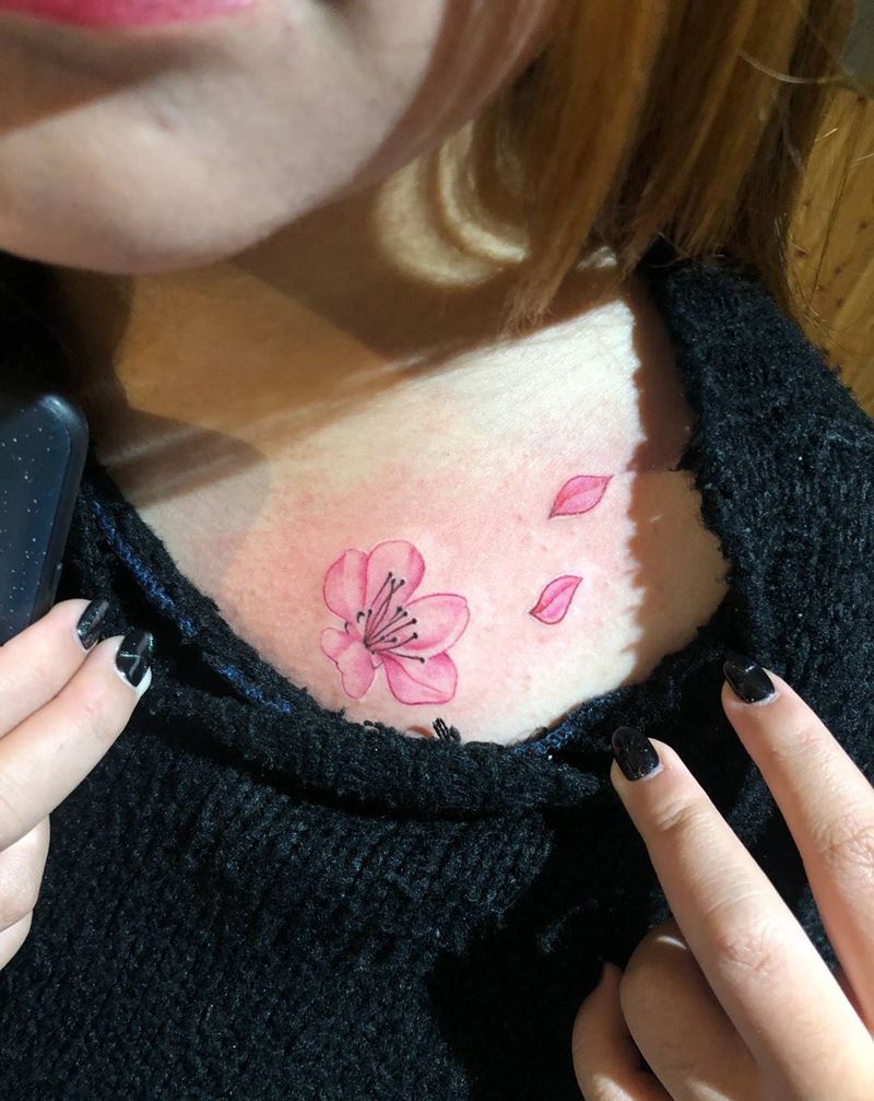 锁骨小清新纹身，纹身图片