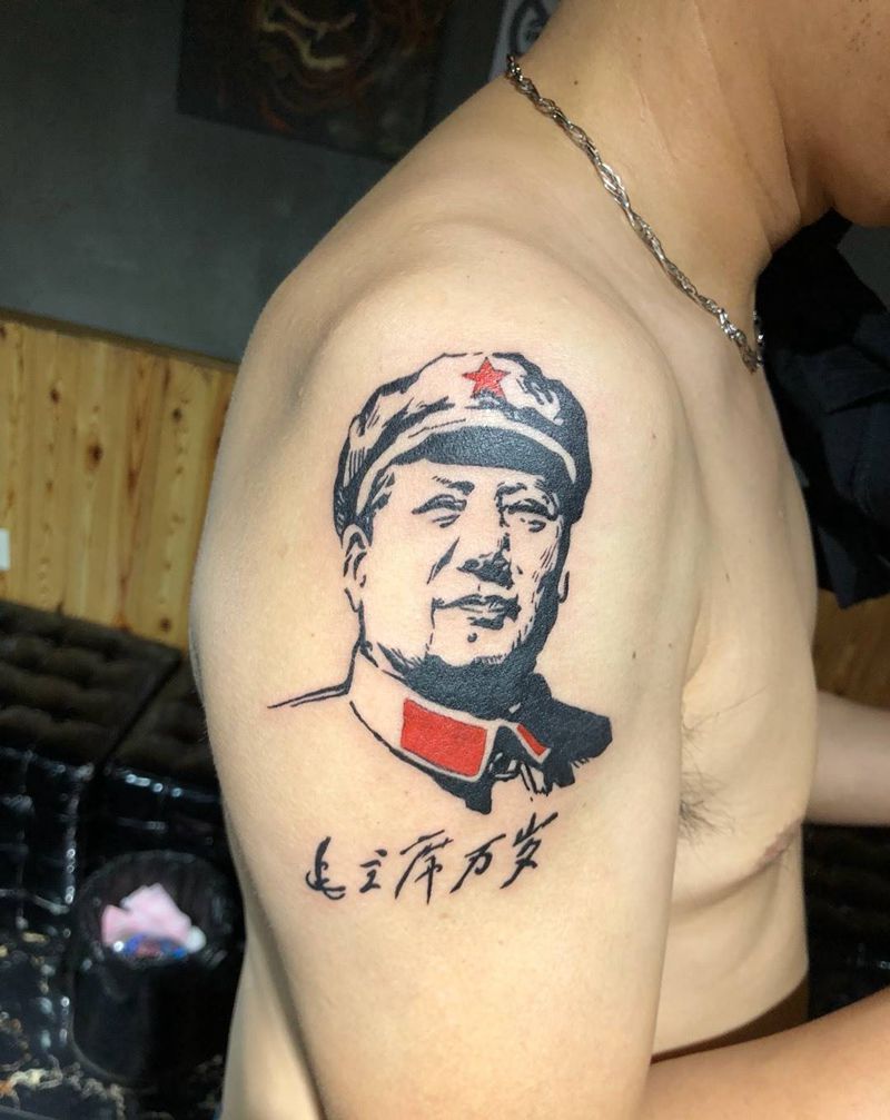 毛主席纹身图片