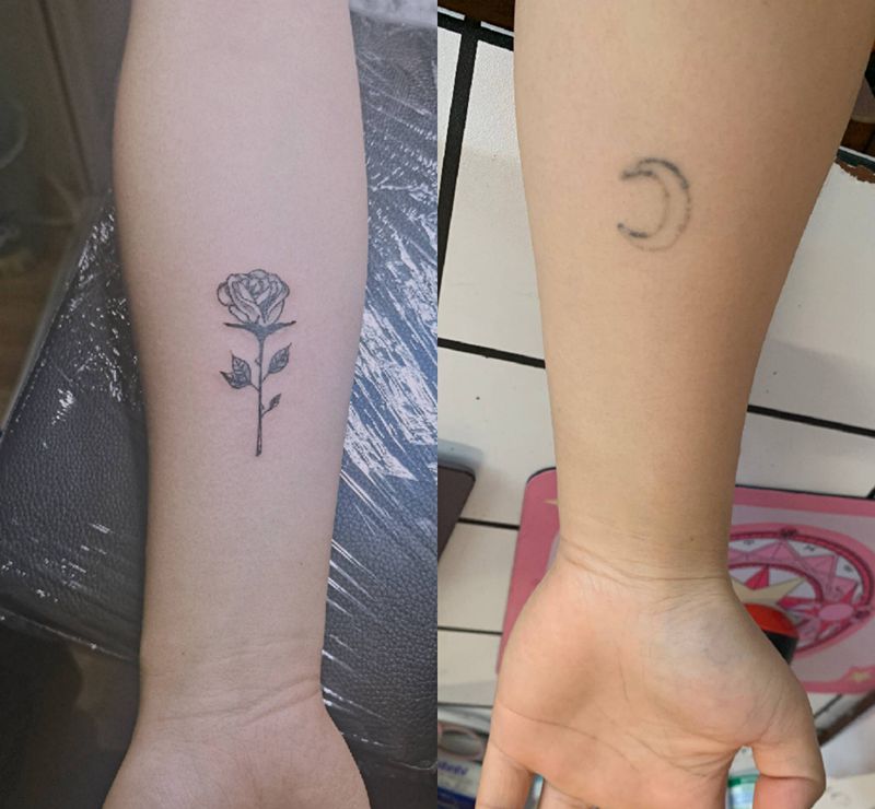 小玫瑰（遮盖）纹身图片_手臂纹身图案