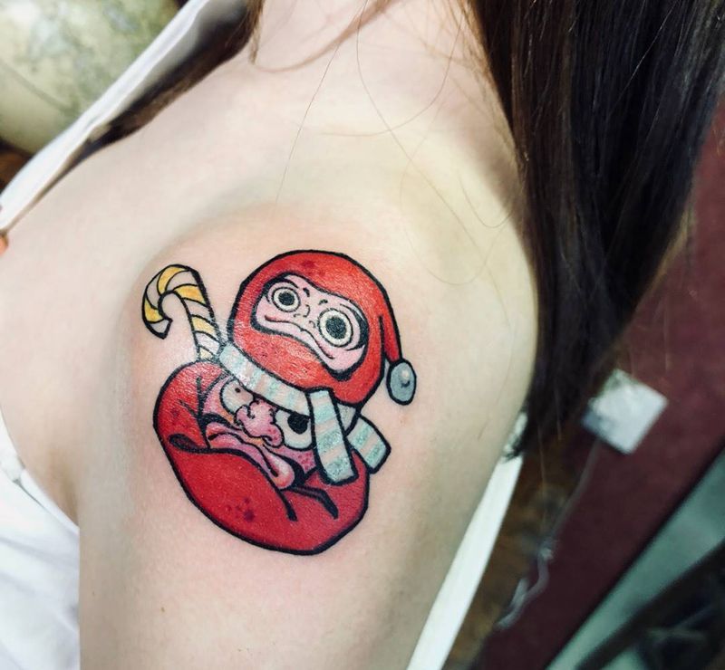 达摩蛋 遮盖疤痕纹身图片