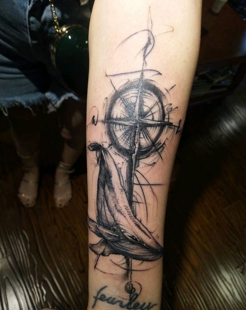 勇敢纹身图片_手臂点刺几何纹身图案