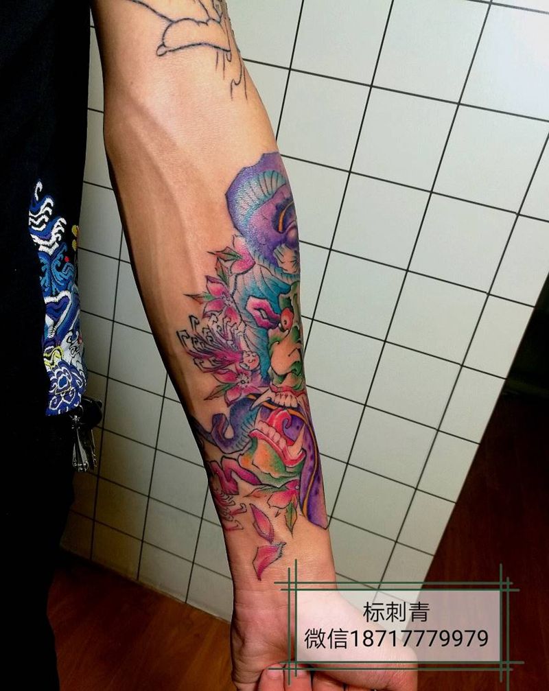 小臂般若纹身图片