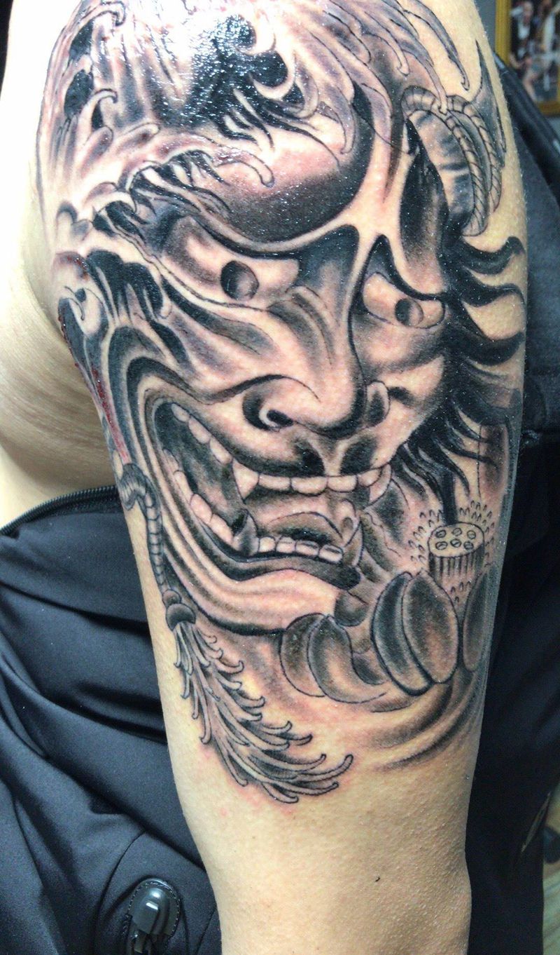 大臂般若纹身图片