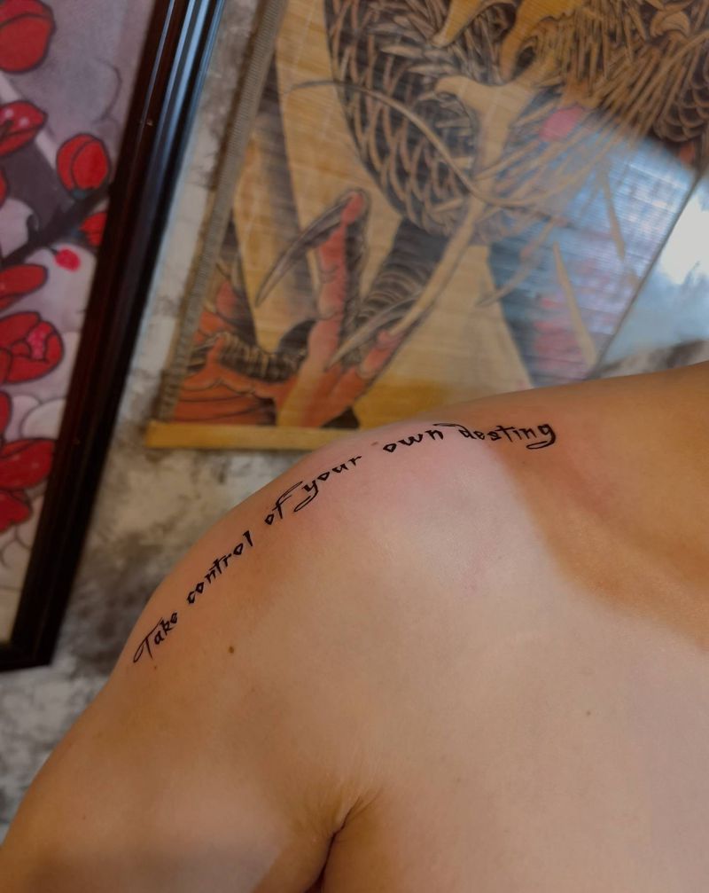 英文短句纹身图片_肩部纹身图案