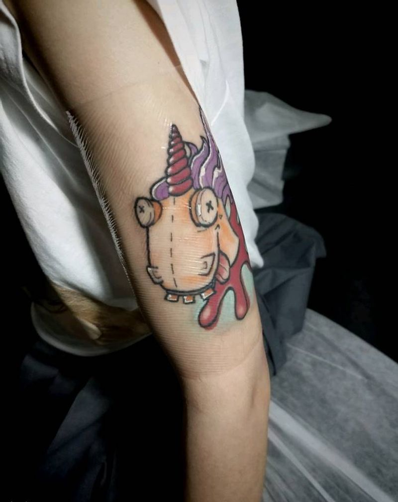 独角兽纹身图片_New School独角兽纹身图案