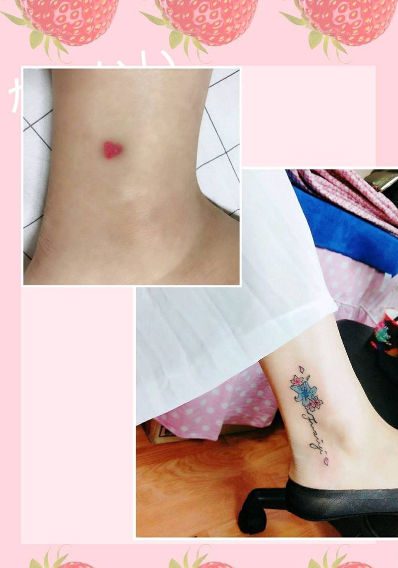 爱心遮盖纹身图片