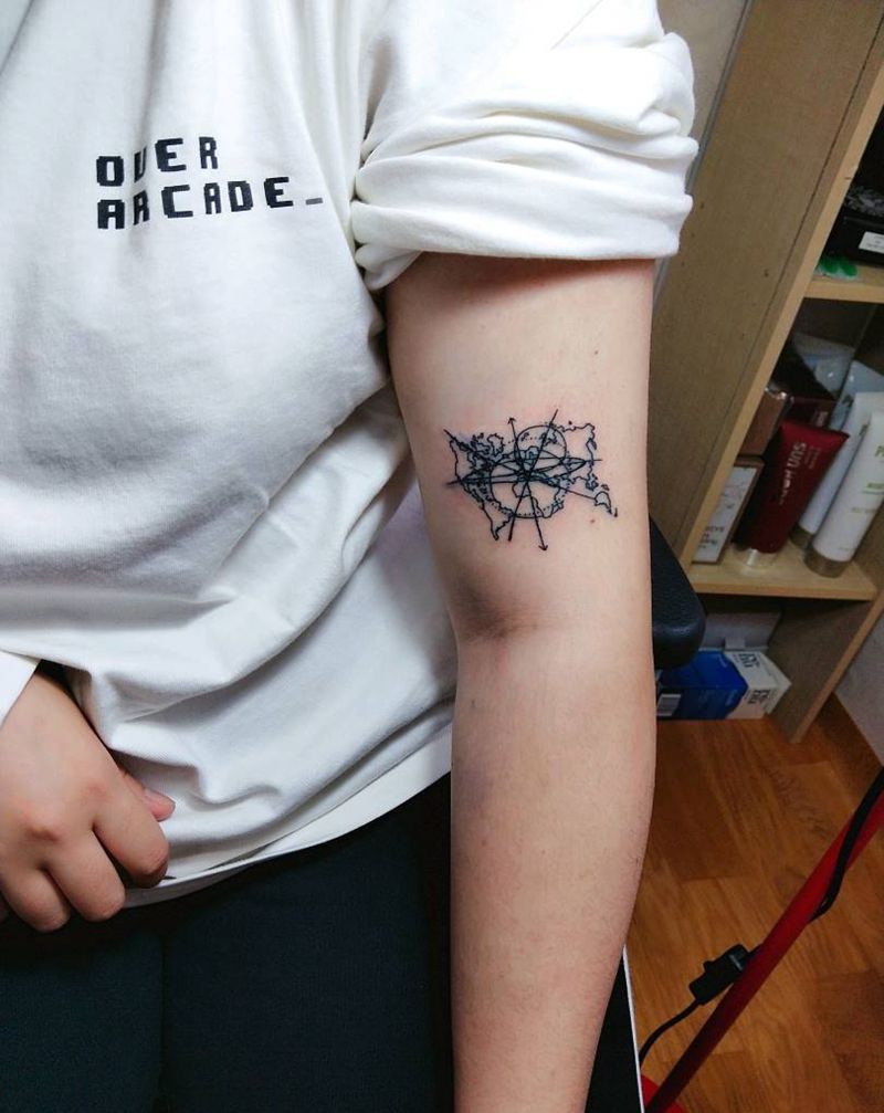 世界地图纹身图片