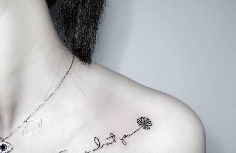锁骨小清新纹身图片