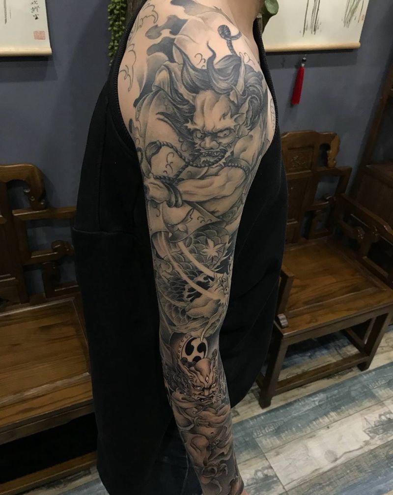 风雷神纹身图片