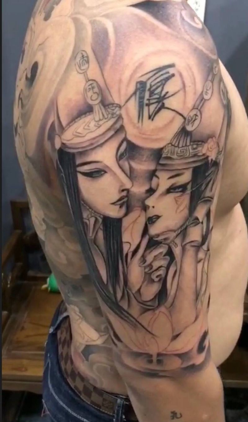 不良人纹身图片_手臂新传统纹身图案