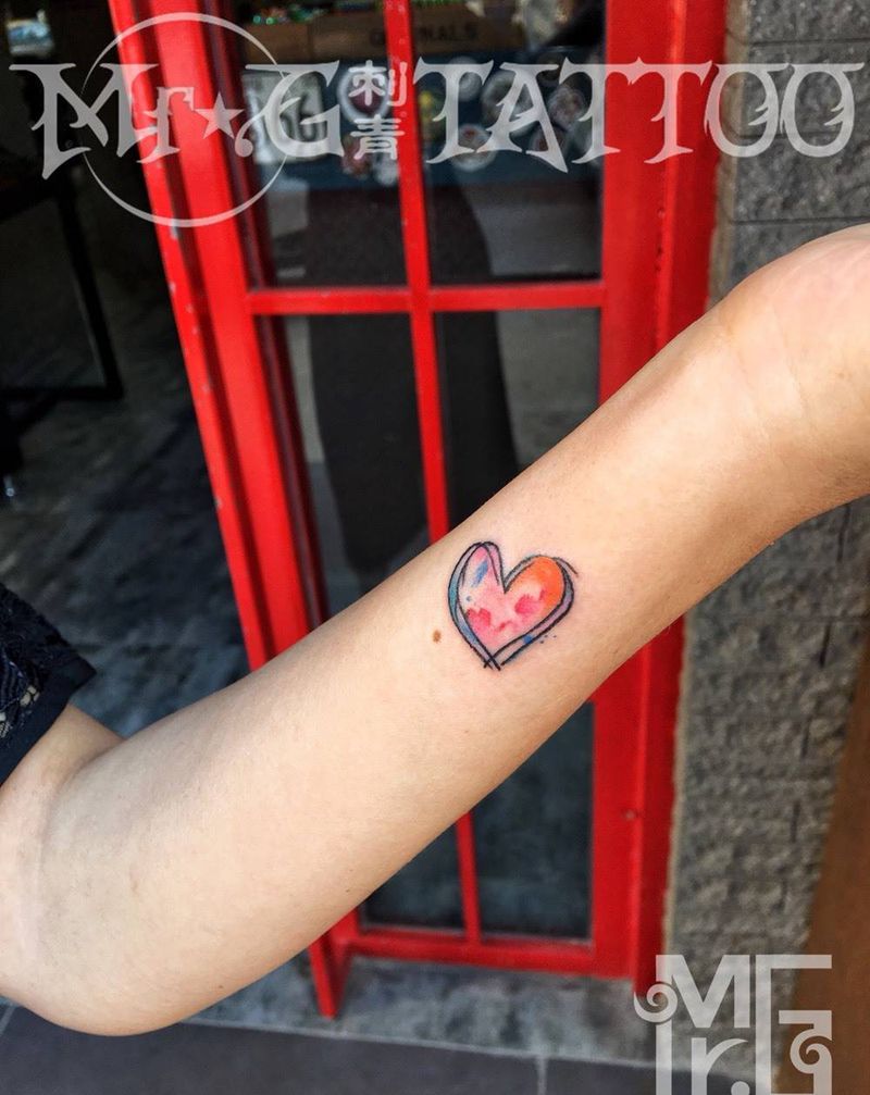 水彩 ❤️纹身图片
