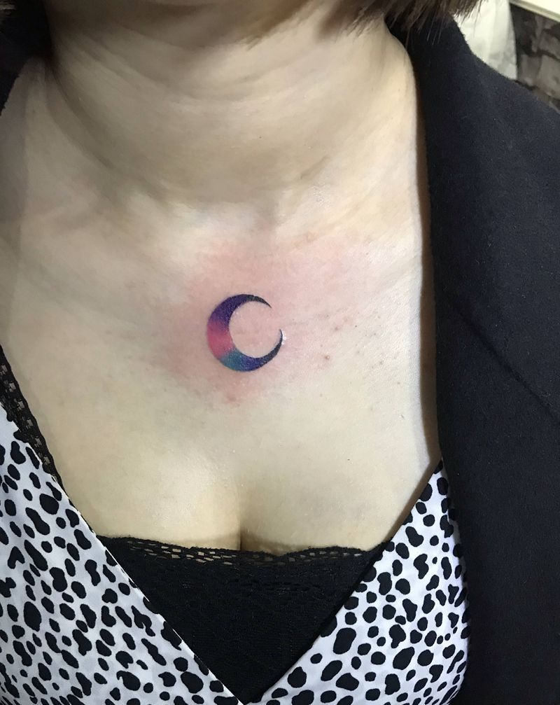 情侣系纹身图片_水彩纹身图案