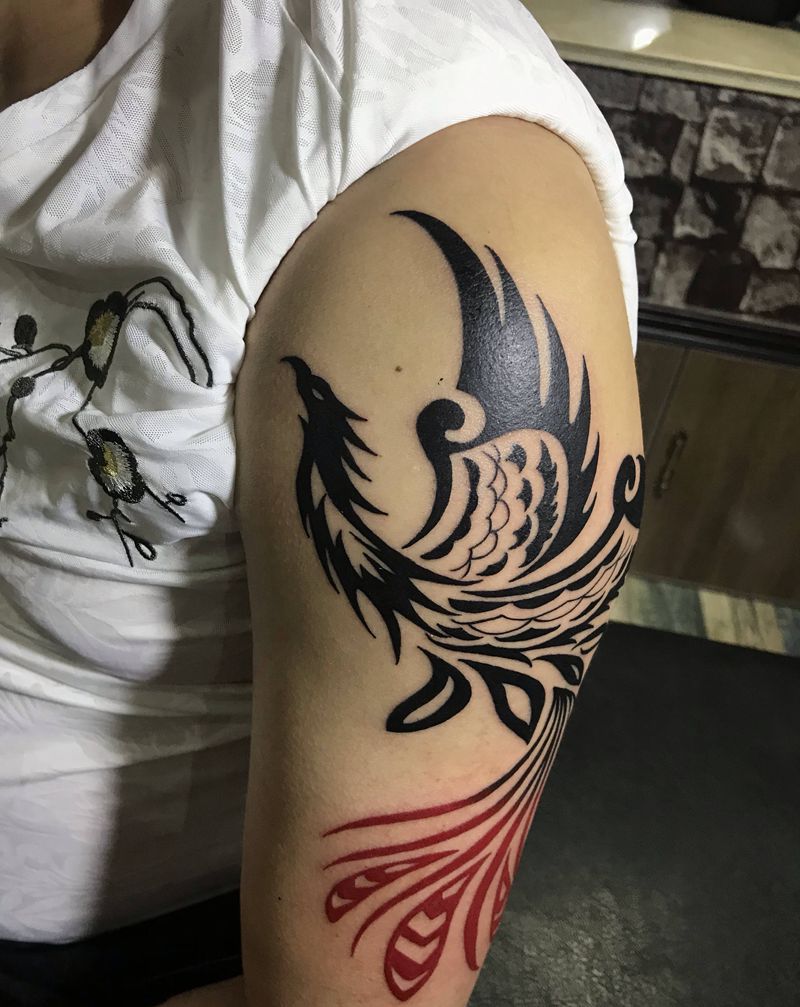 凤凰图腾纹身图片_图腾纹身图案
