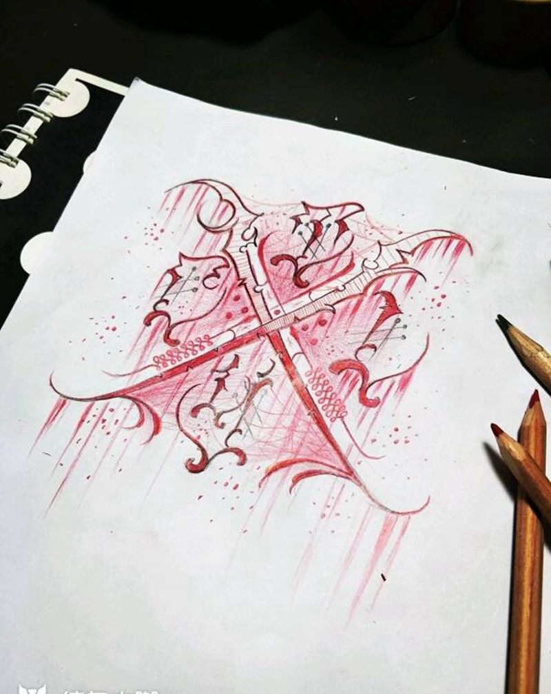 花体手稿！纹身图片_原创手稿纹身图案