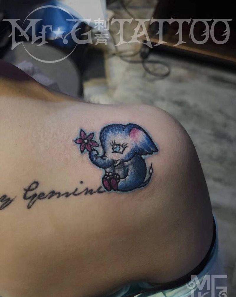 小象覆盖纹身图片