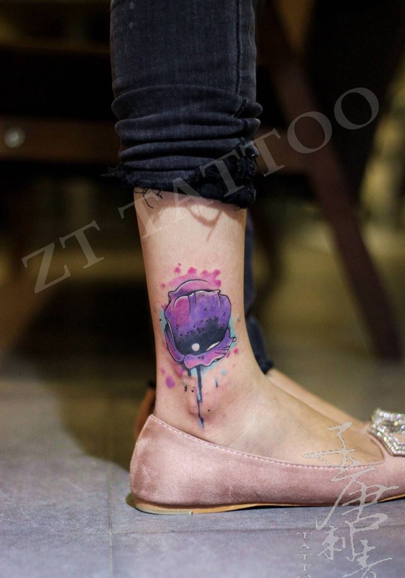 遮盖纹身图片_成品清新腿部植物纹身图案