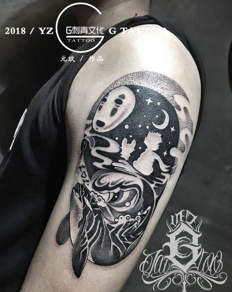 无脸男纹身图片