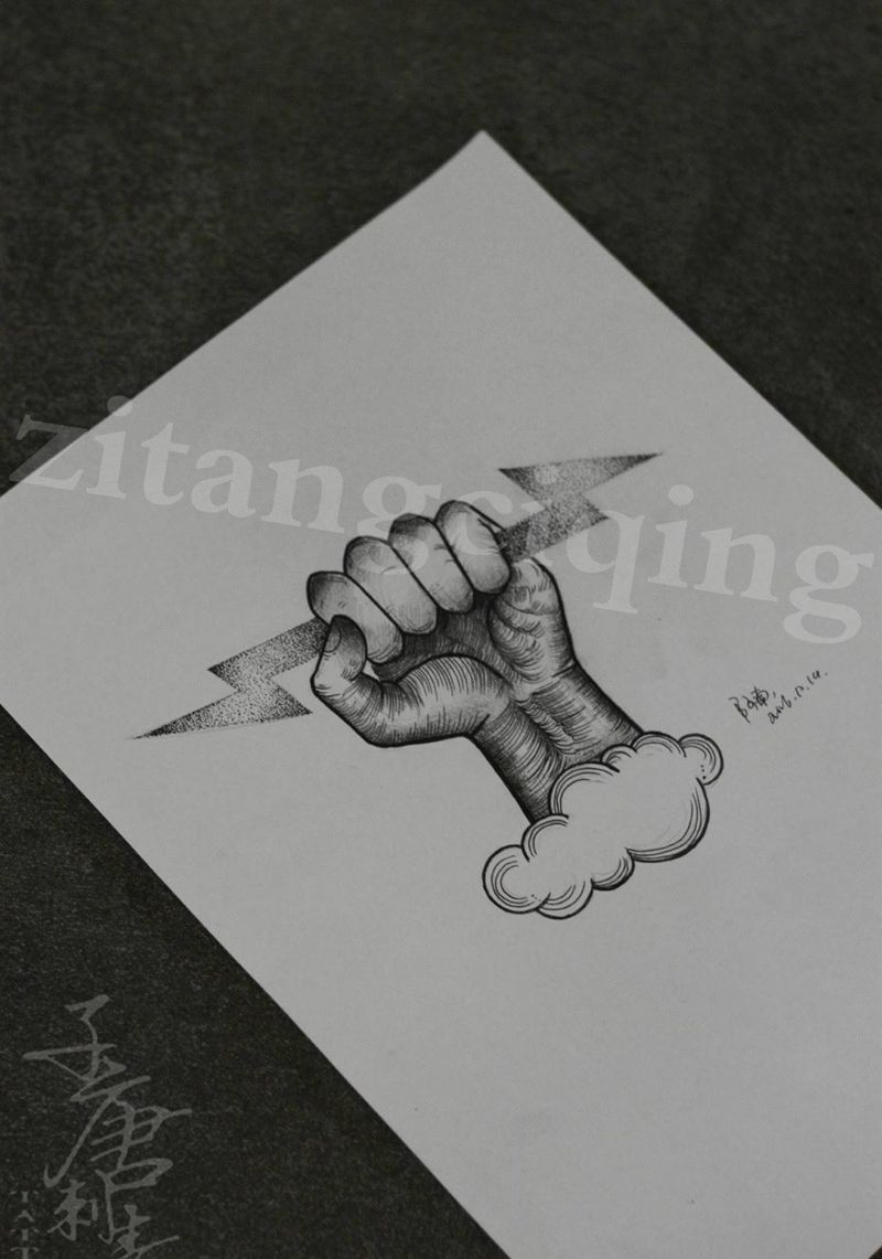 原创纹身图片_成品腿部欧美清新静物原创人物纹身图案