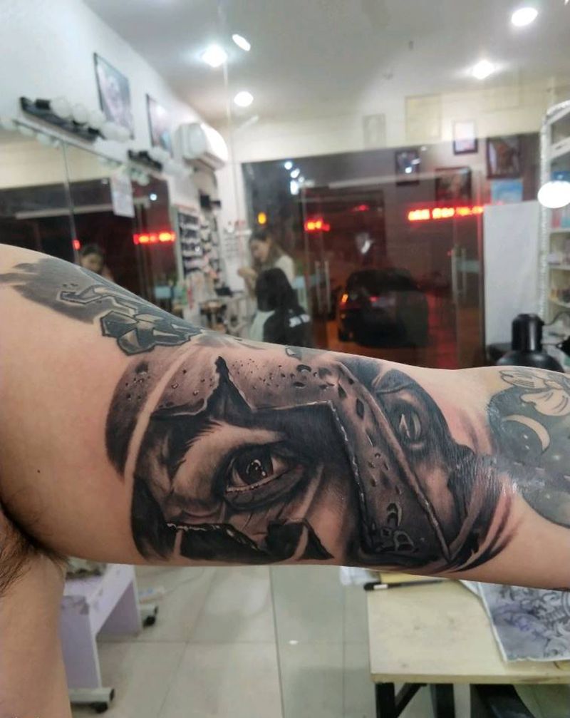 勇士纹身图片_手臂欧美写实纹身图案