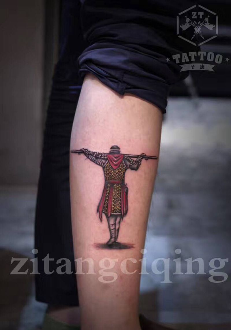 至尊宝纹身图片_成品腿部手臂人物孙悟空大话西游纹身图案