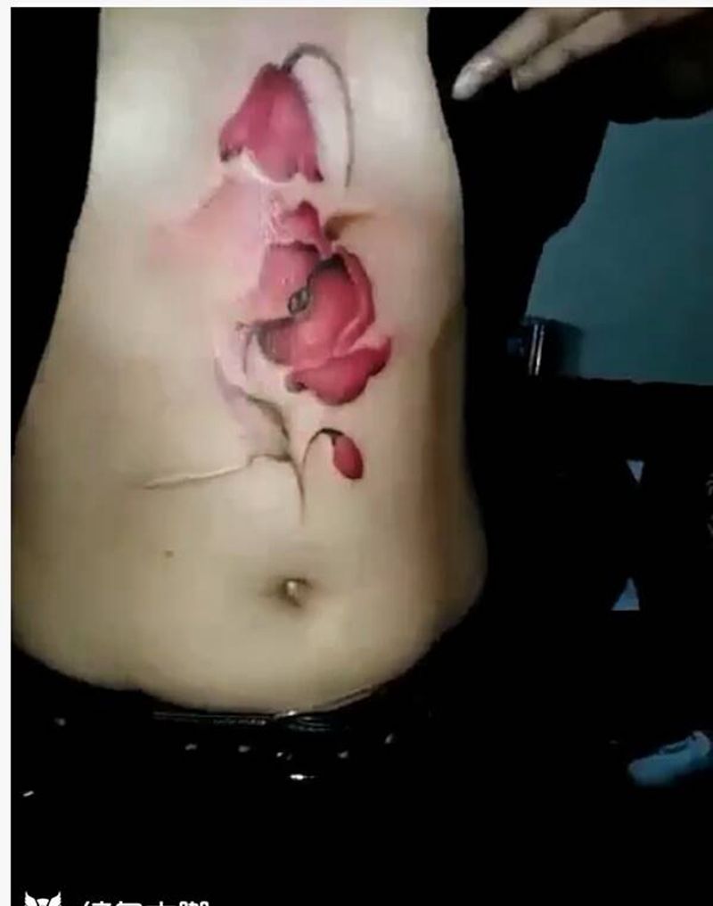 抽象花纹身图片