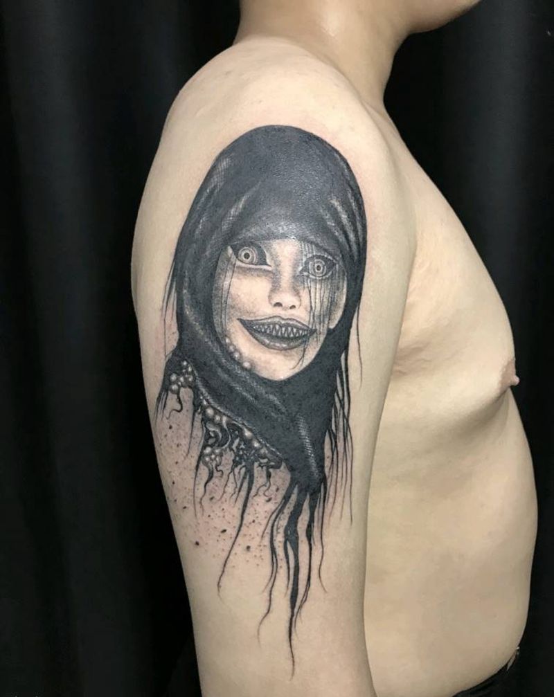 暗黑修女纹身图片_手臂图腾纹身图案