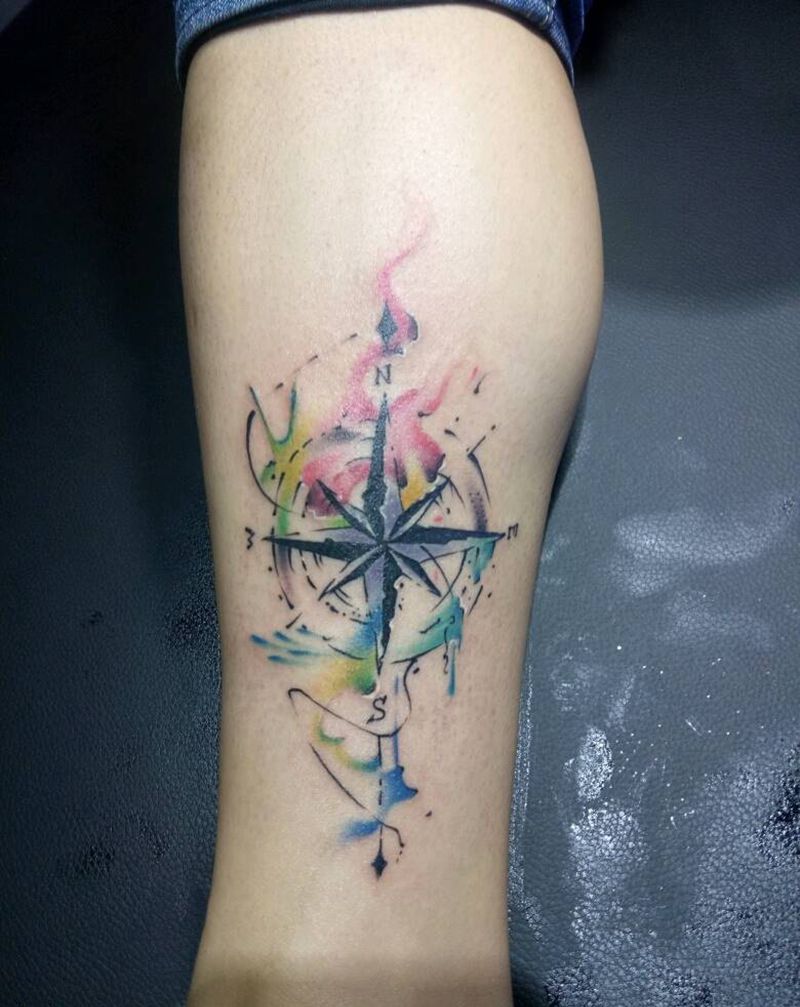 指南针纹身图片