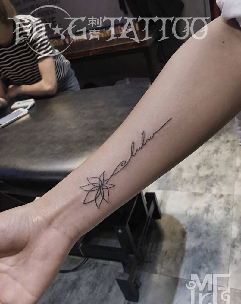 简约线纹身图片