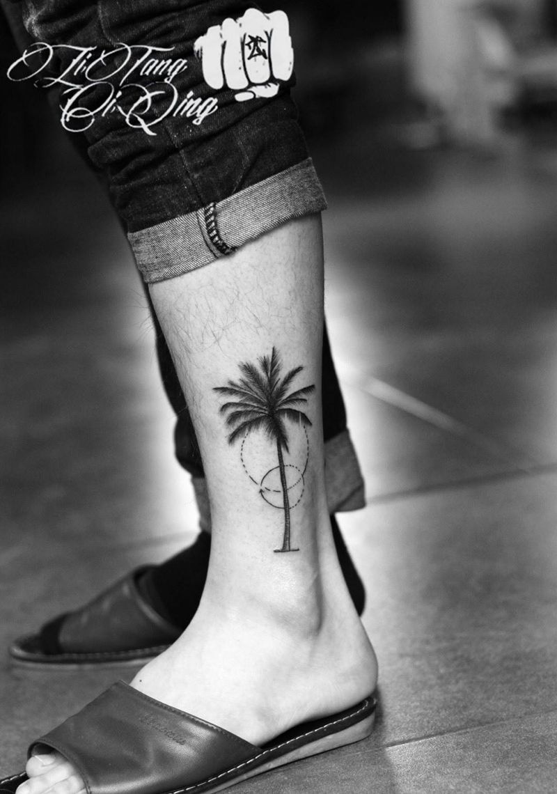 美女纹身师嘻嘻嘻纹身图片_成品腿部清新欧美写实植物静物纹身图案