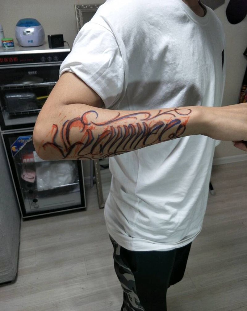 summer纹身图片_手臂欧美原创成品纹身图案