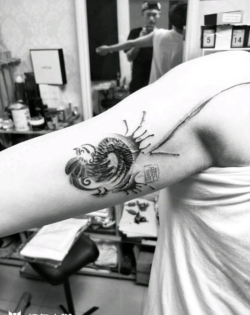 遮盖疤痕！纹身图片_手臂传统动物成品纹身图案