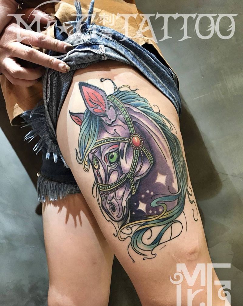 马纹身图片