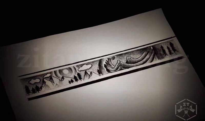 臂环稿纹身图片_手臂欧美手稿原创纹身图案