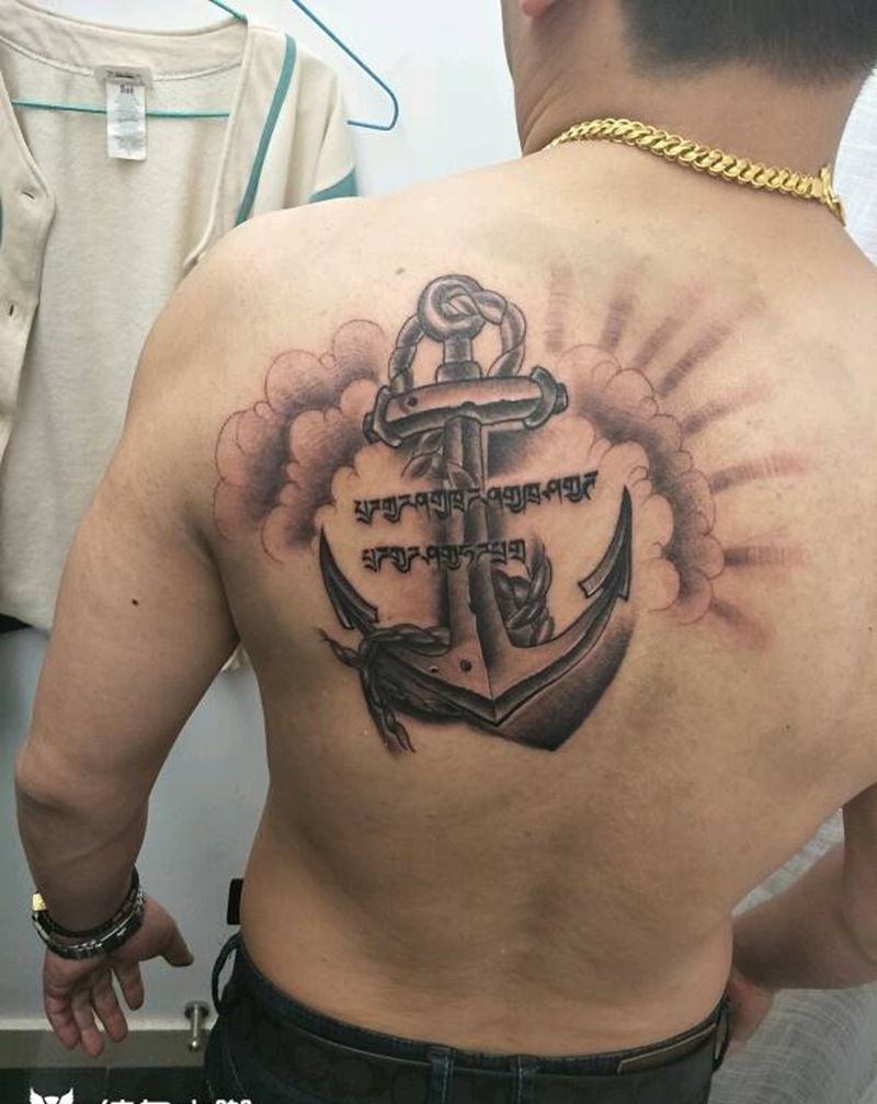 船锚2纹身图片_背部欧美静物成品纹身图案