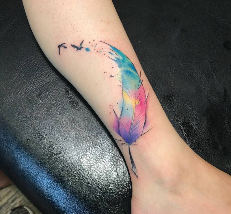 羽毛纹身图片
