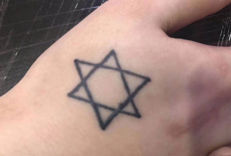 洗纹身纹身图片_手部几何纹身图案