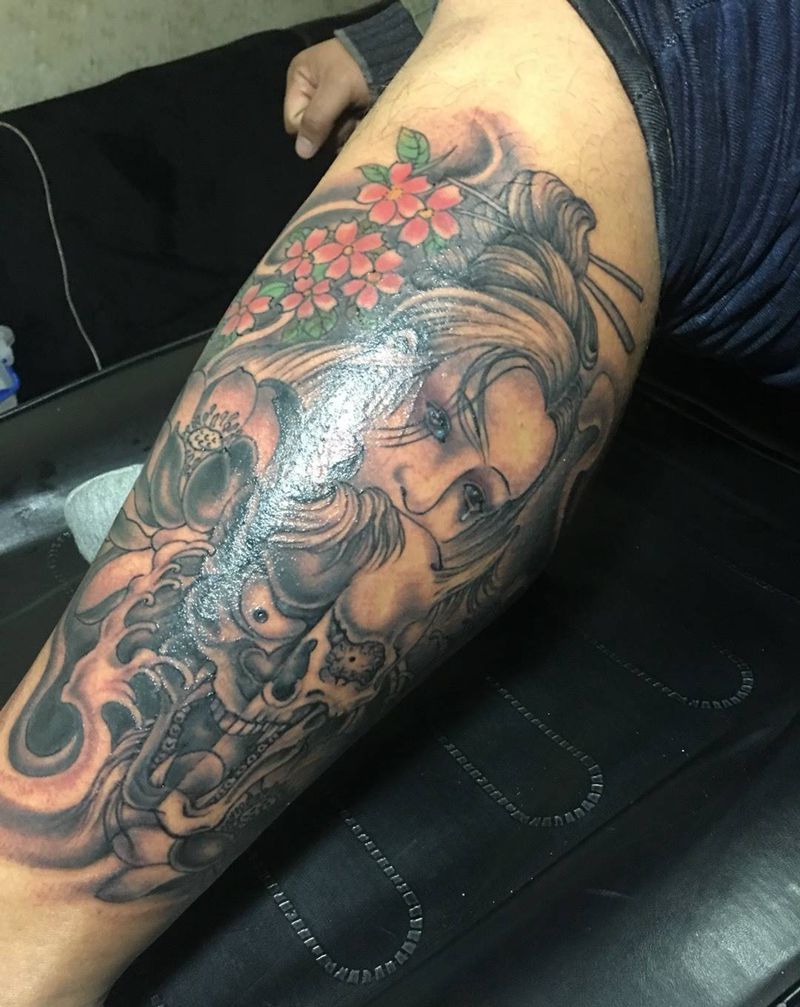 艺妓鬼头纹身图片