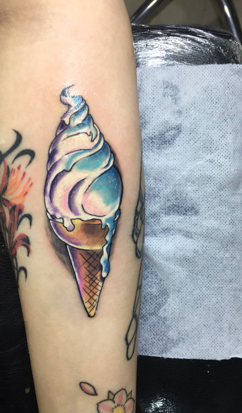 冰淇淋纹身图片_手臂纹身图案